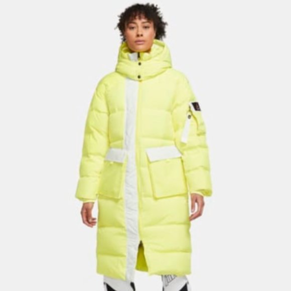 Jordan Down Filled Puffer Parka Jacket Lemon/Neon size XS NWT - Picture 2 of 16